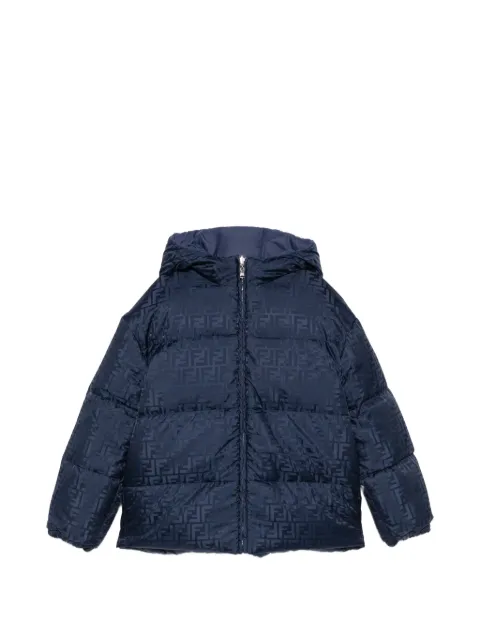 Fendi Kids FF-logo zip-up padded jacket 