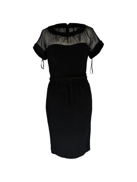 Oscar de la Renta Pre-Owned 2010-2020s belted sheer-panel midi dress
