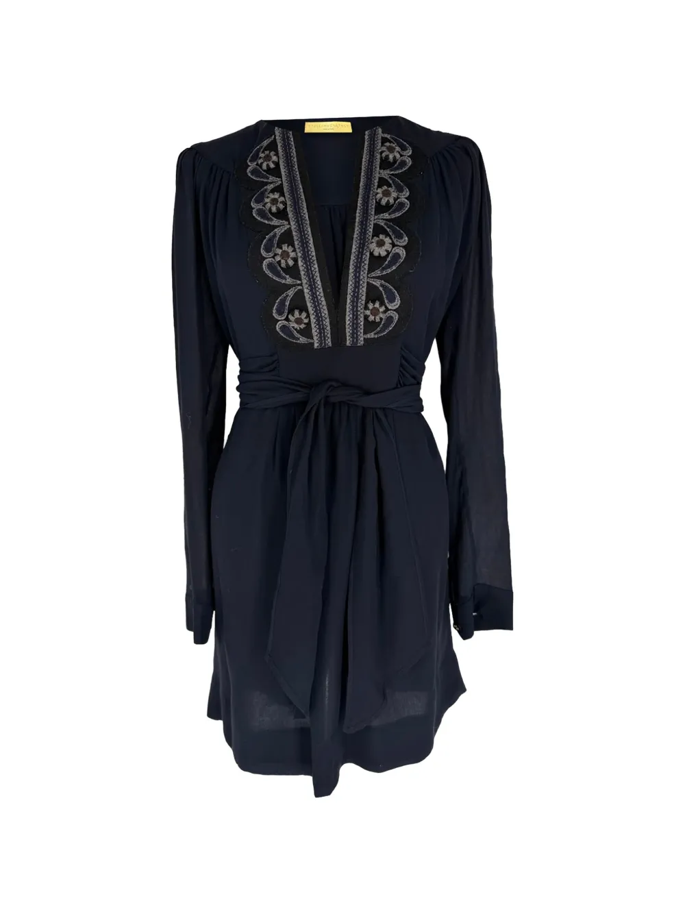 Stella McCartney Pre-Owned robe brodée à col v - Bleu