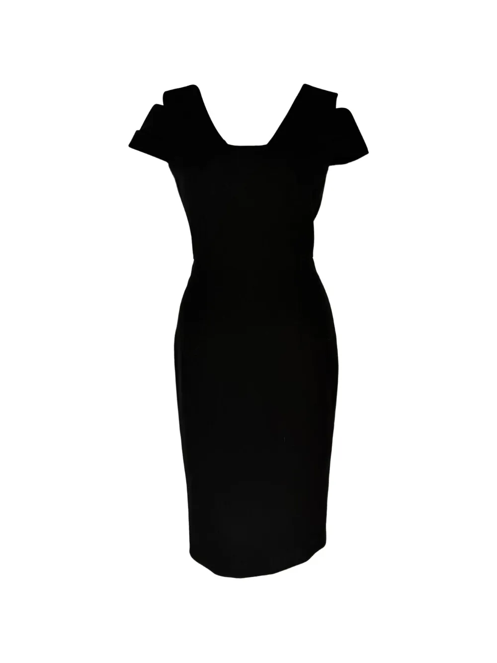 Roland Mouret robe mi-longue à col v (années 2010-2020) - Noir Roland Mouret robe mi-longue à col v (années 2010-2020) - Noir