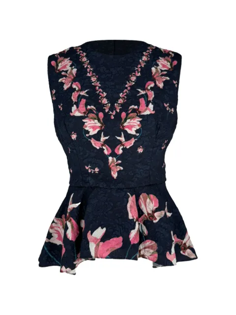 ERDEM 2010s floral-print peplum blouse