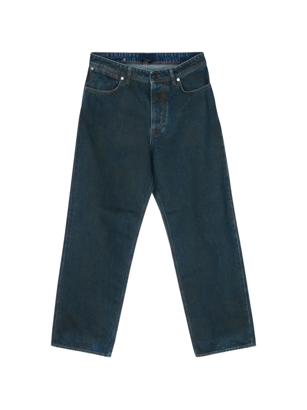Stone Island logo-patch straight-leg jeans - Blu
