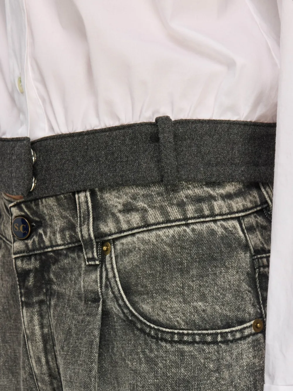 Semicouture Gilberta cropped blouse met contrasterende zoom Wit