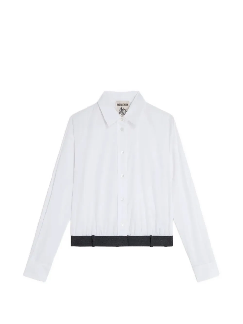 Semicouture Gilberta cropped contrast-hem shirt