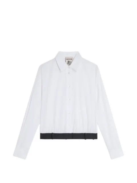 Semicouture Gilberta cropped contrast-hem shirt