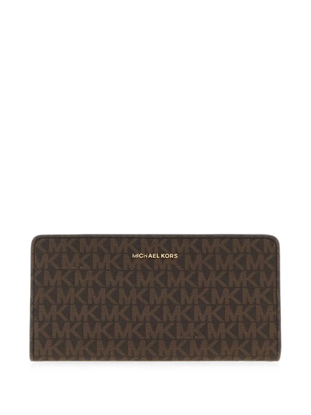 Michael Michael Kors Bryant large signature-logo snap-front wallet - women - Canvas/Polyester/Polyurethane/Polyurethane/Brass/Polyester - One Size -