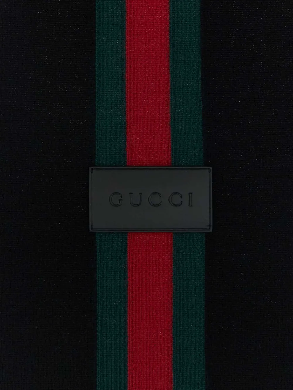 Gucci Sjaal met logo-patch en Web-streep Zwart
