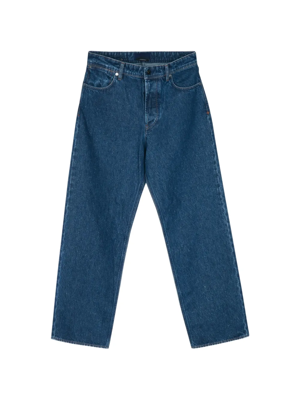 Stone Island logo-patch straight-leg jeans - Blu