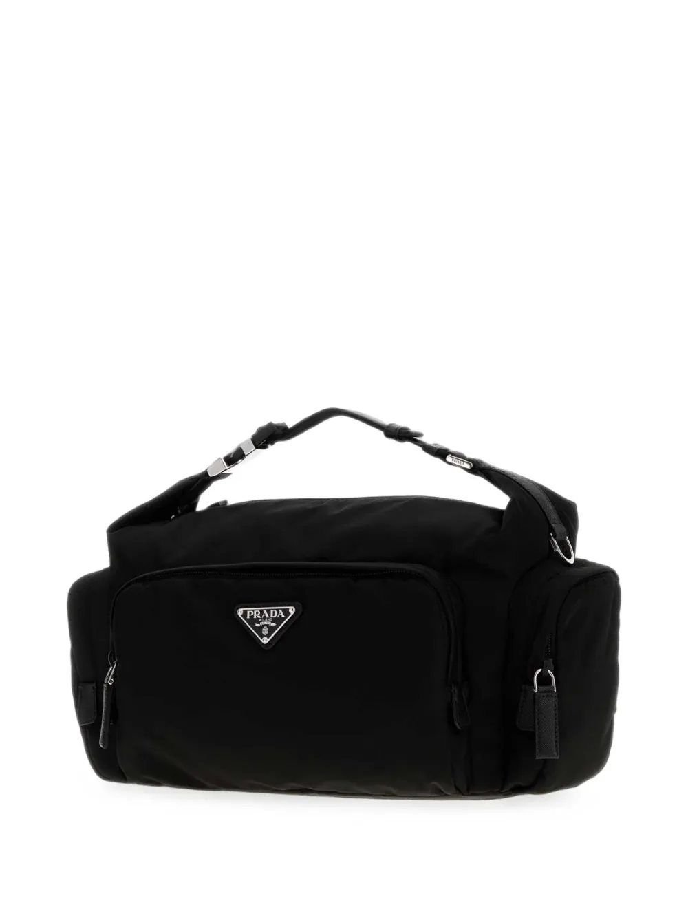 Prada Re-Nylon en Saffiano leren schoudertas Zwart