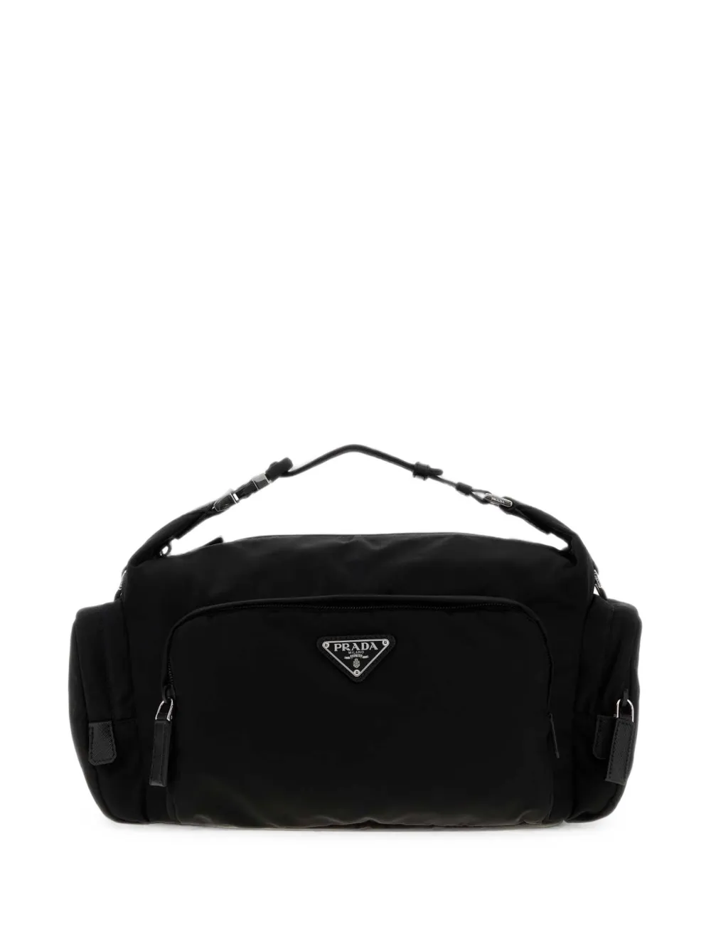 Prada Re-Nylon-and-saffiano-leather shoulder bag - Nero