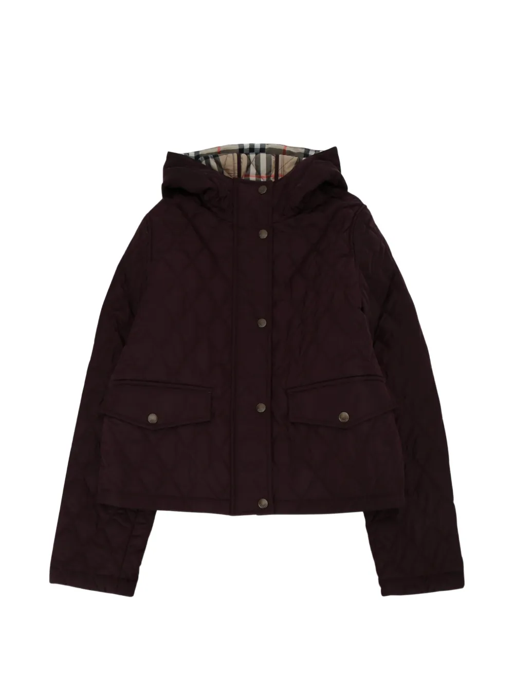 Burberry Kids Pembroke quilted hooded jacket Rood