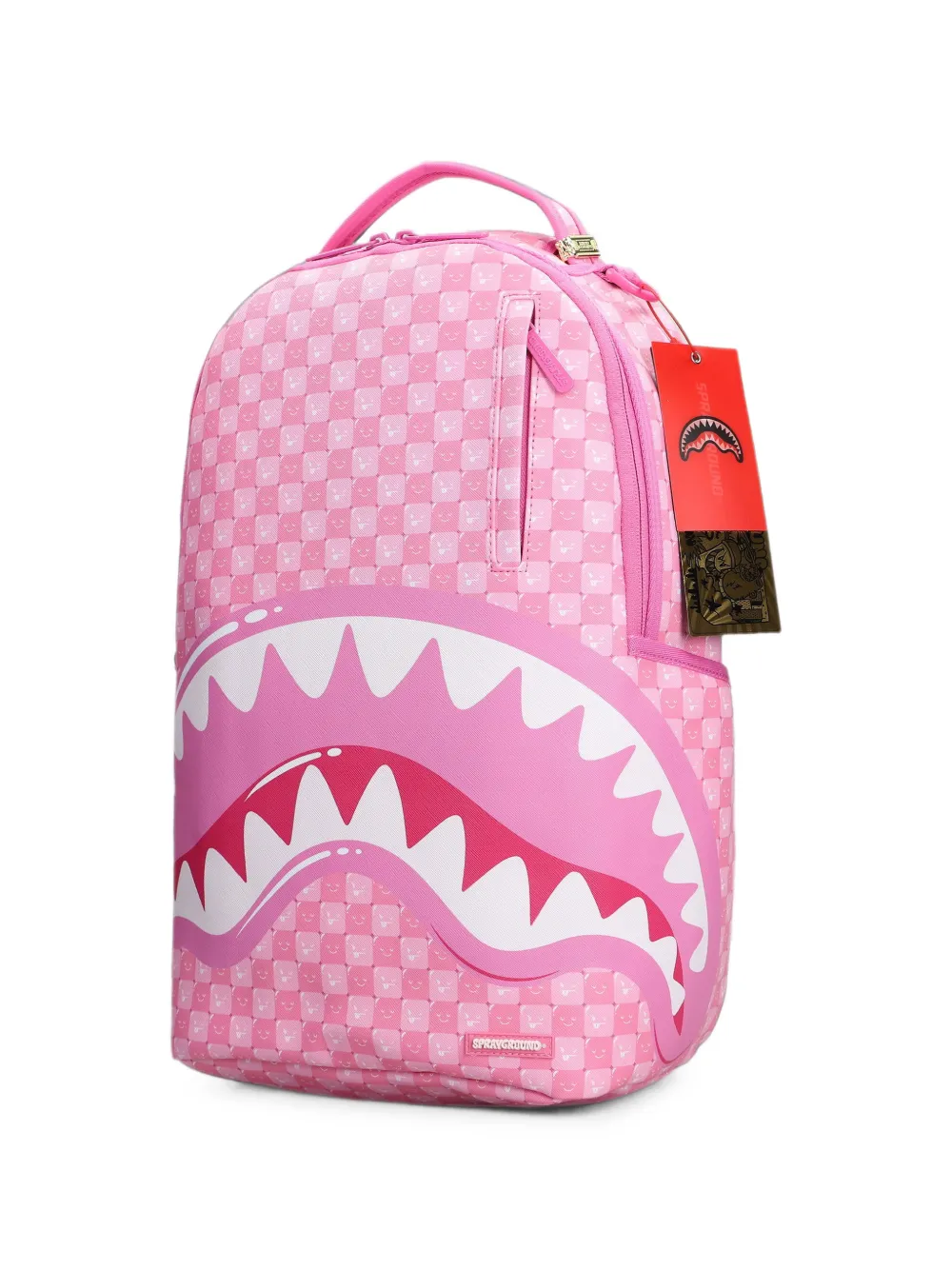 Sprayground Rugzak met ruit- en gezichtsprint Roze