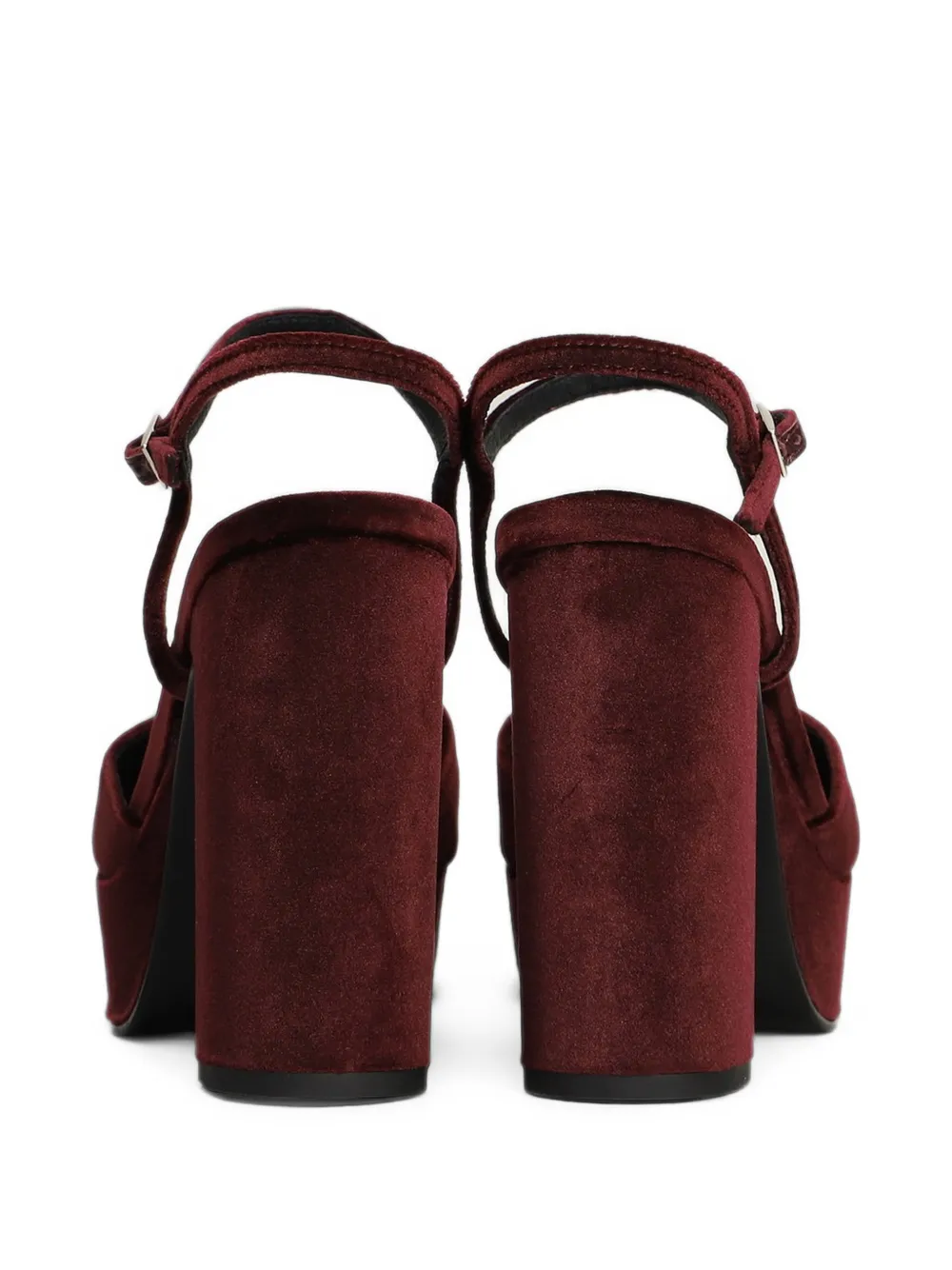 Bibi Lou velvet square-toe heeled pumps Rood