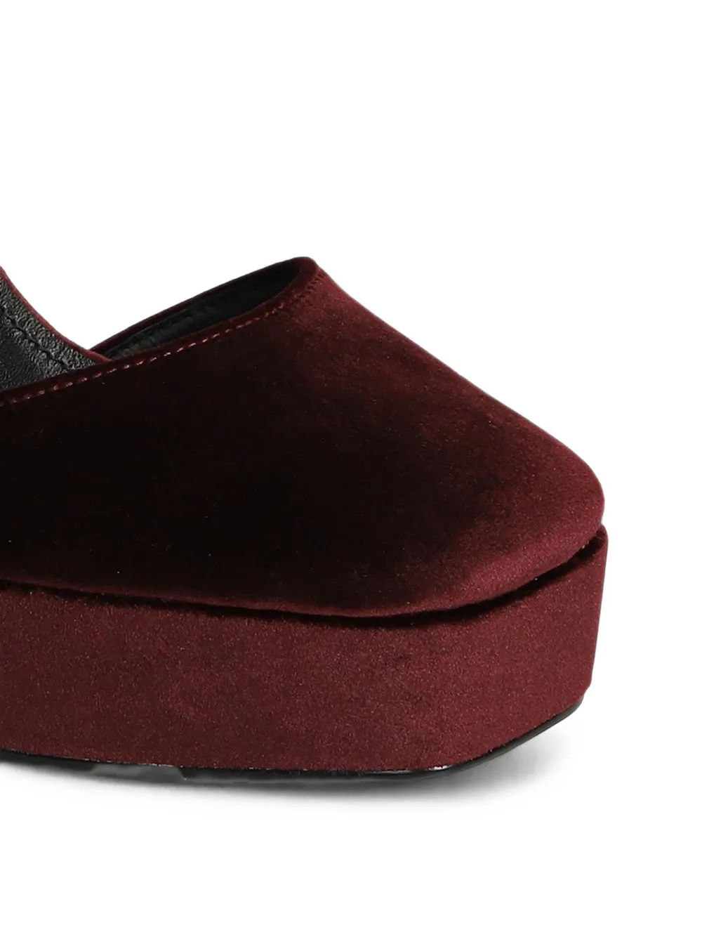 Bibi Lou velvet square-toe heeled pumps Rood