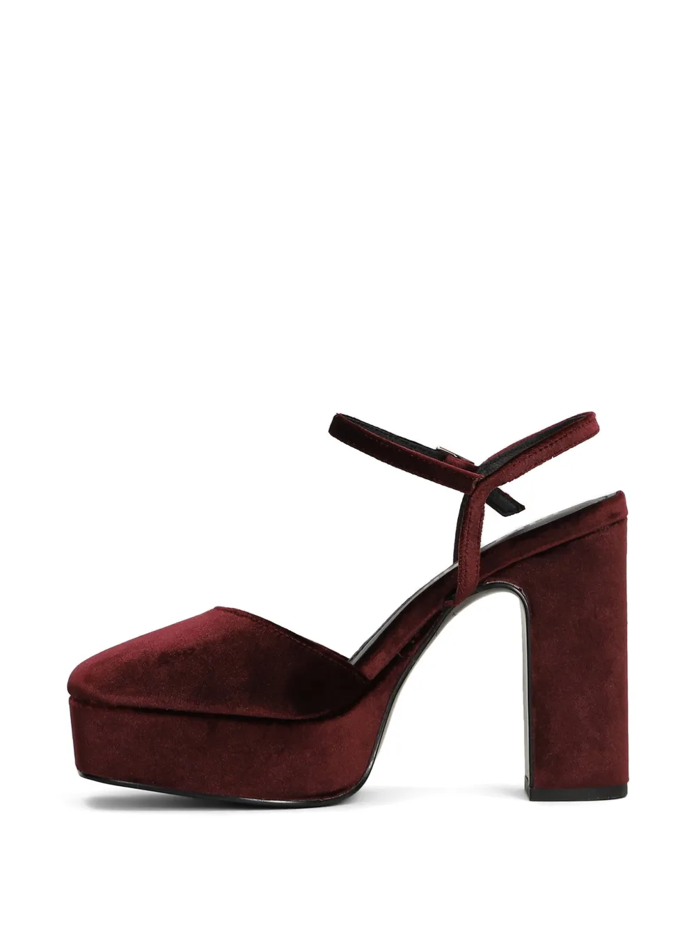Bibi Lou velvet square-toe heeled pumps Rood