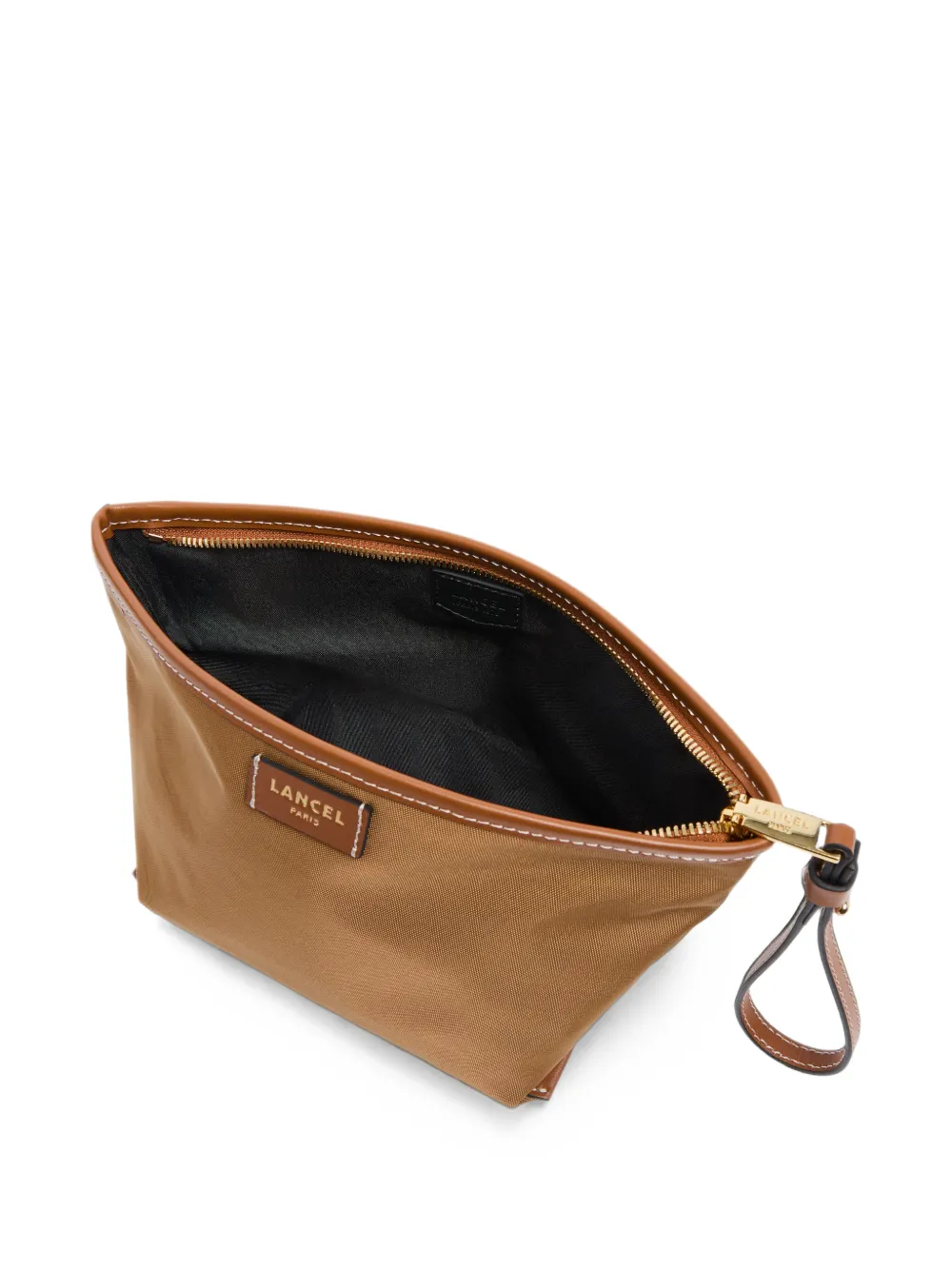 Lancel Mistral clutch met leren afwerking Beige