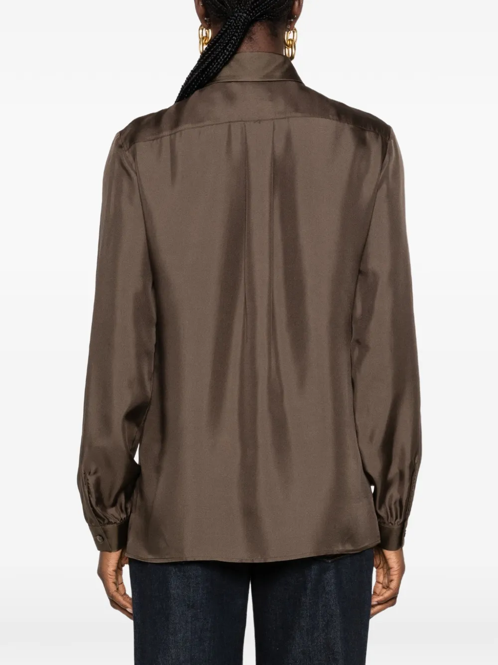 ETRO Zijden blouse met print Bruin