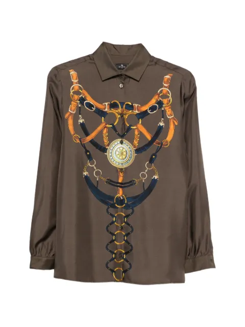 ETRO belt-print silk shirt