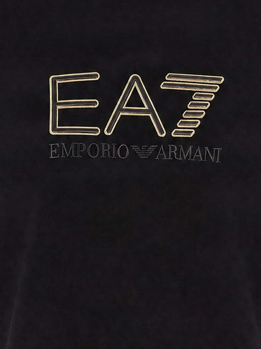 Ea7 Emporio Armani T-shirt met geborduurd logo Zwart