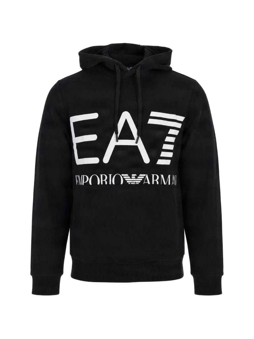Ea7 Emporio Armani logo-print cotton hoodie - Nero