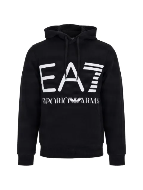 Ea7 Emporio Armani logo-print cotton hoodie