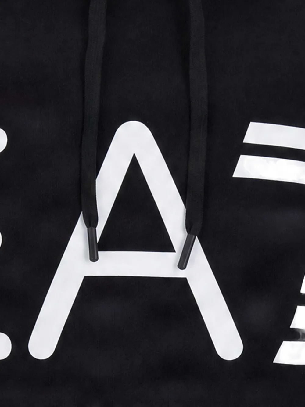 Ea7 Emporio Armani logo-print cotton hoodie Zwart