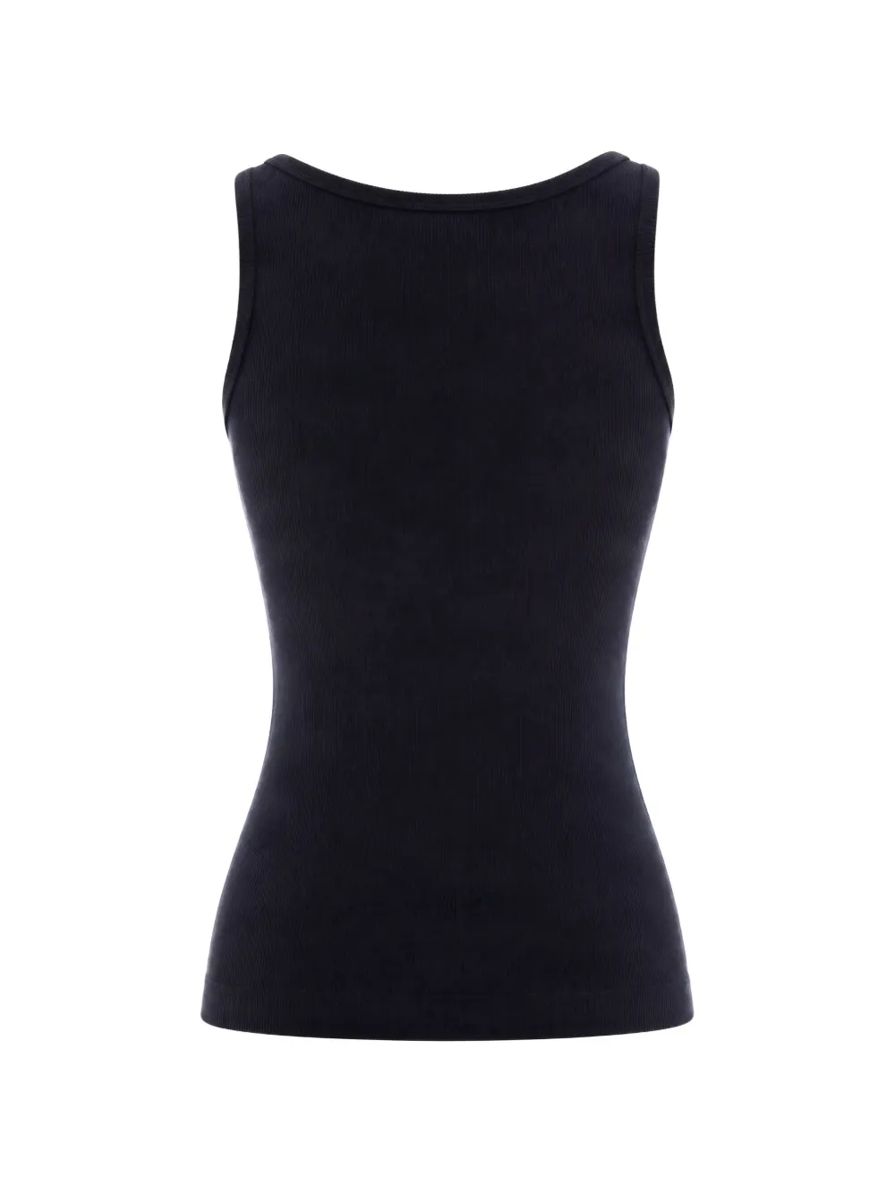 Fiorucci Geribbelde tanktop met engelen-patch Zwart