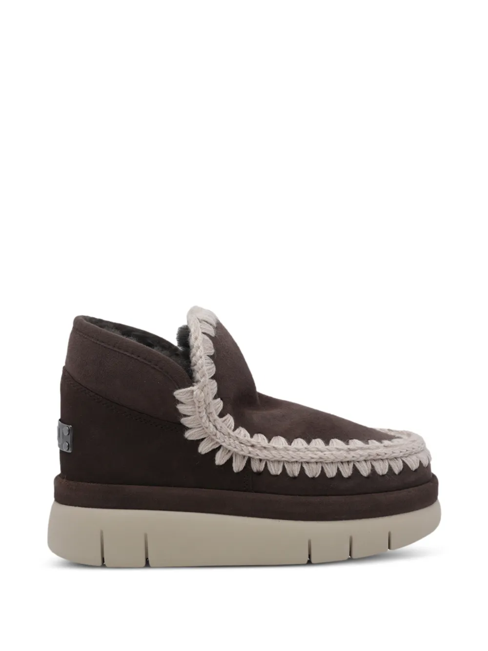 Mou Eskimo Bounce crochet-trim platform ankle boots