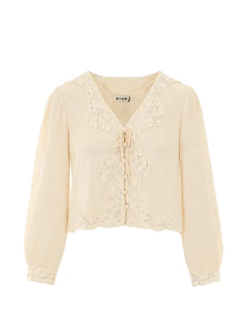 Rixo lace-trim shirt