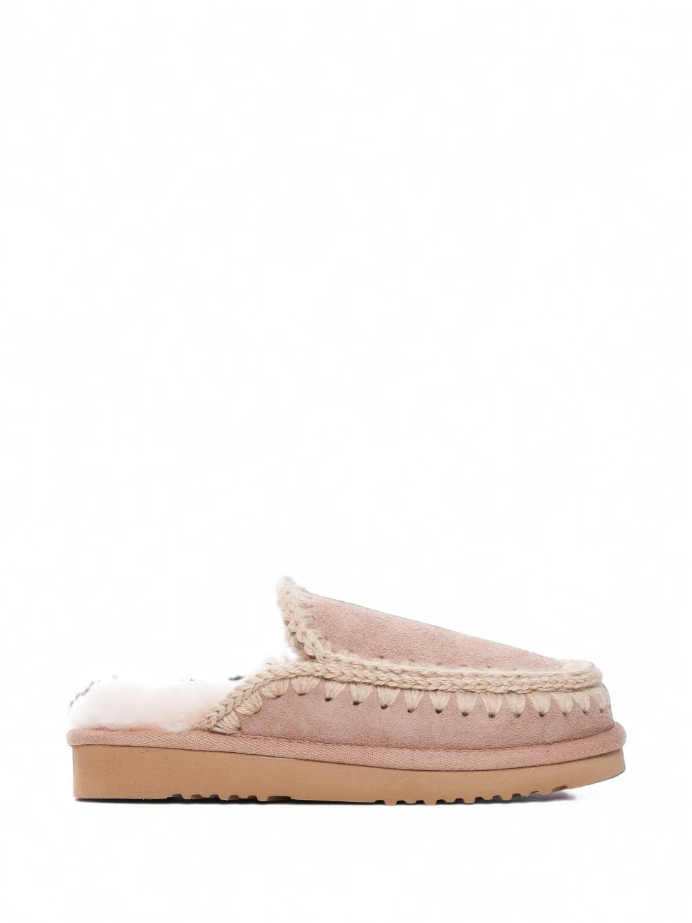 Mou Eskimo crochet-trim slip-on slippers - Toni neutri