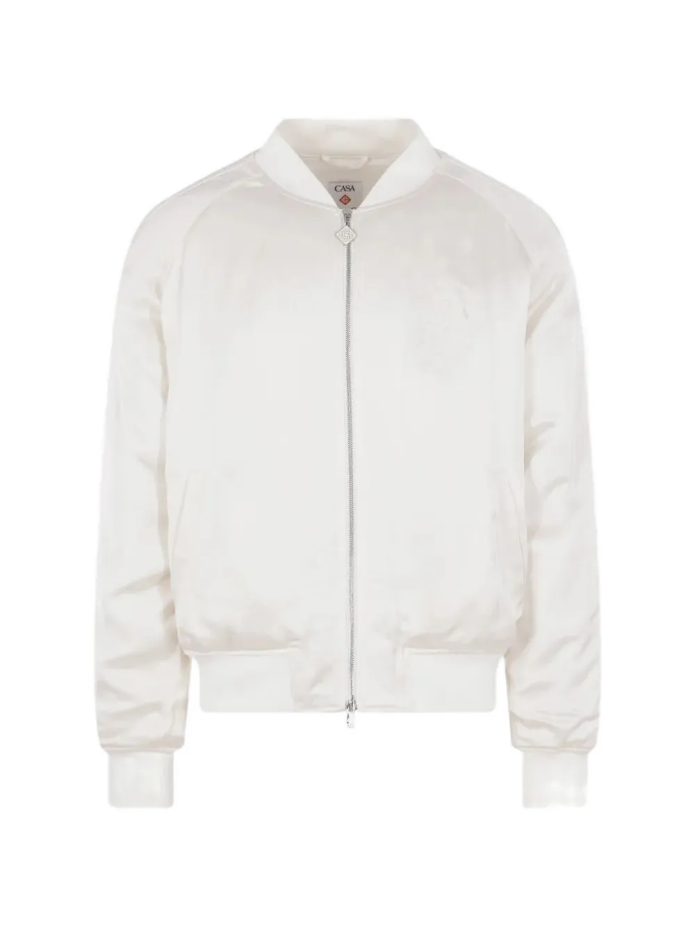 Casablanca Hotel Emblem satin bomber jacket - Bianco