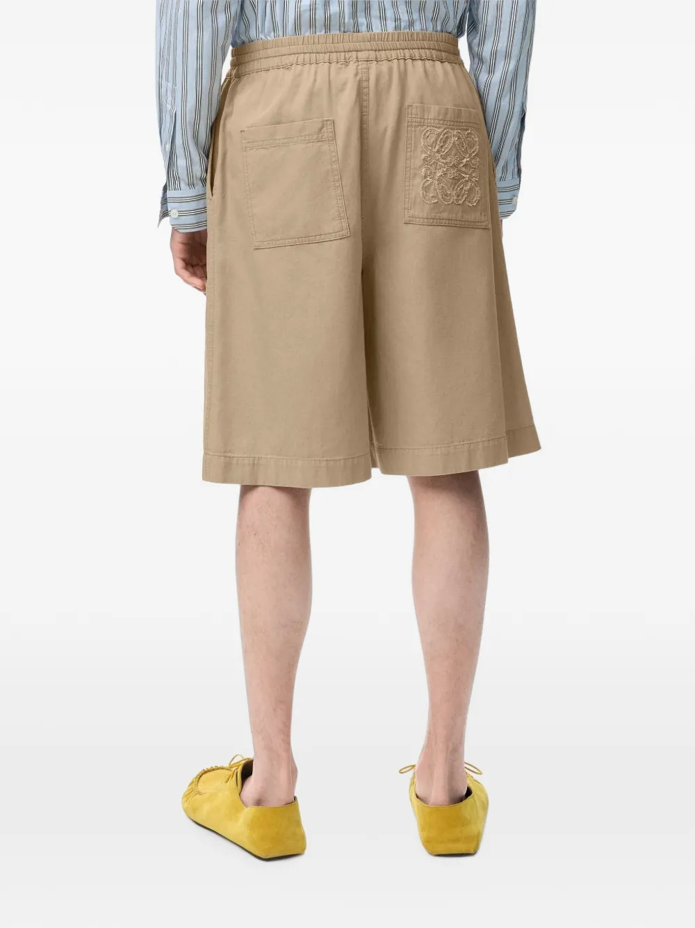 LOEWE Anagram-embroidered drawstring shorts Beige