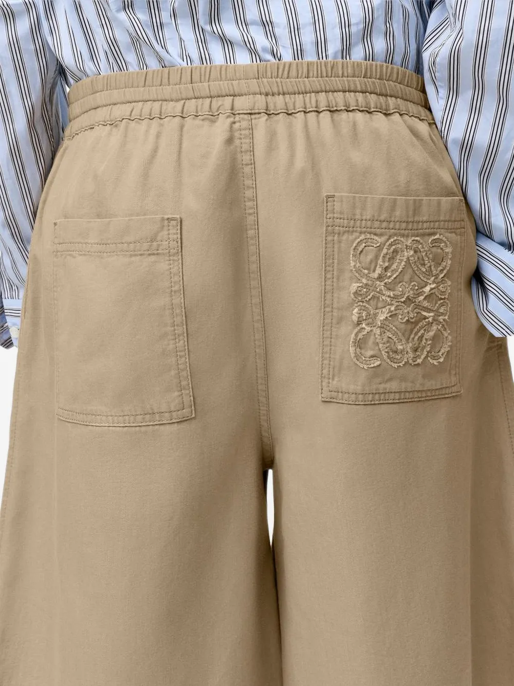 LOEWE Anagram-embroidered drawstring shorts Beige