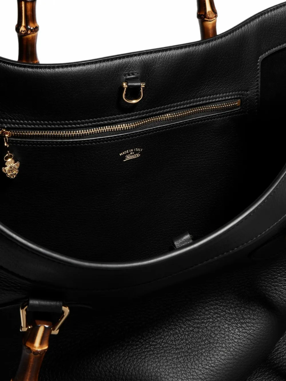 Gucci Grote Bamboo shopper Zwart