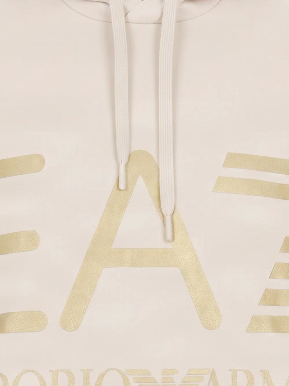 Ea7 Emporio Armani logo-print hoodie Beige