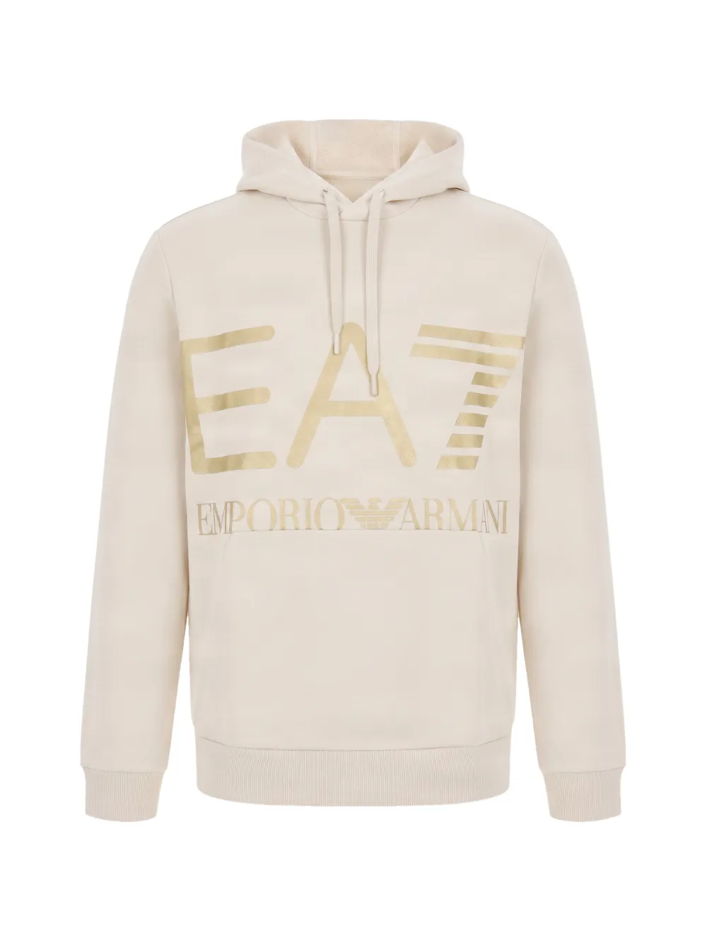 Ea7 Emporio Armani logo-print hoodie - Toni neutri