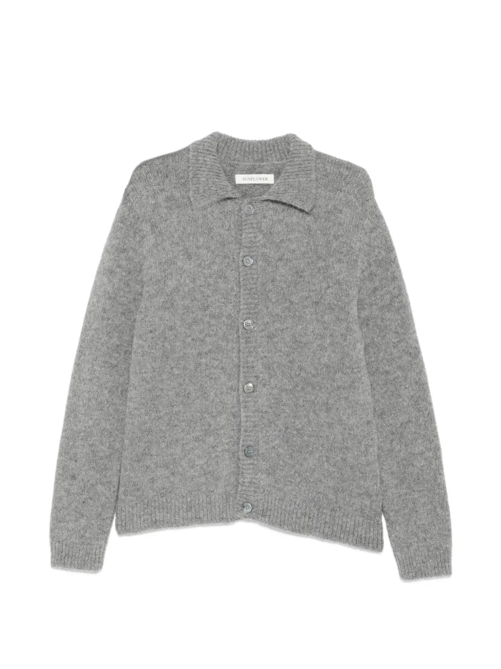 Sunflower button-up collar cardigan - Grey