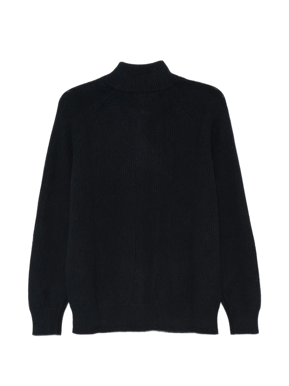 Lardini ribbed-knit zip-up cardigan Blauw