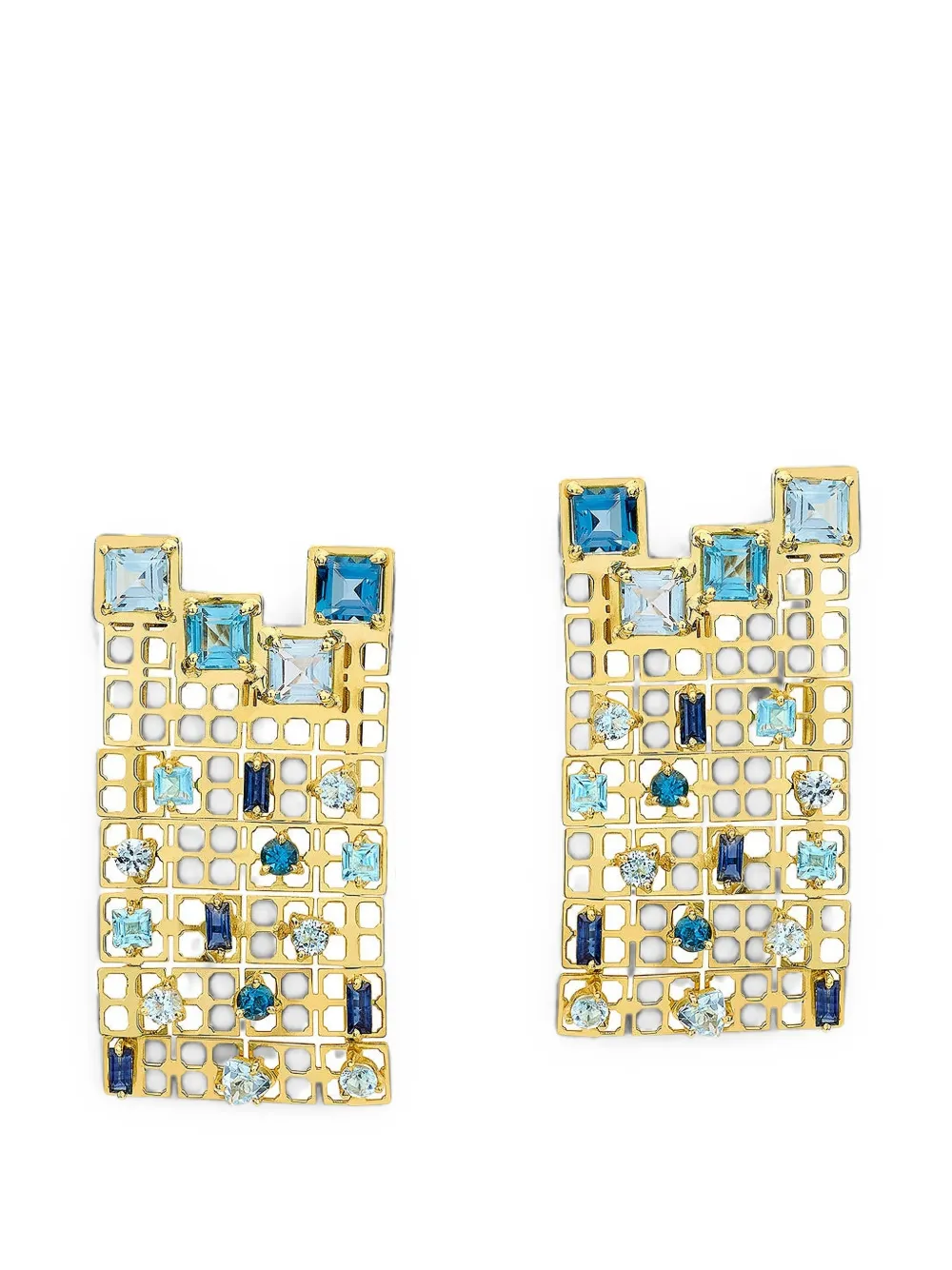 Carol Kauffmann Kyoto topaz net earrings