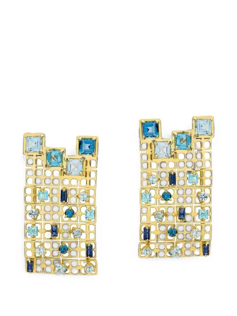 Carol Kauffmann Kyoto topaz net earrings