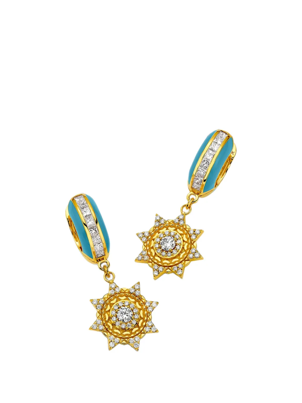 BUDDHA MAMA diamond sun drop earrings