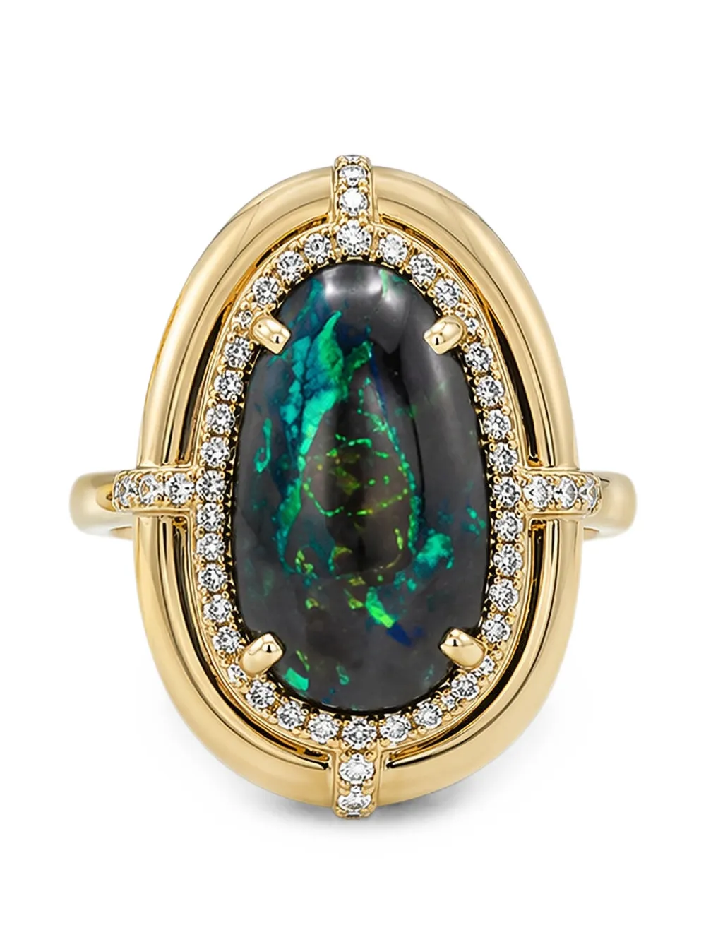 Goshwara opal diamond medallion ring - Oro