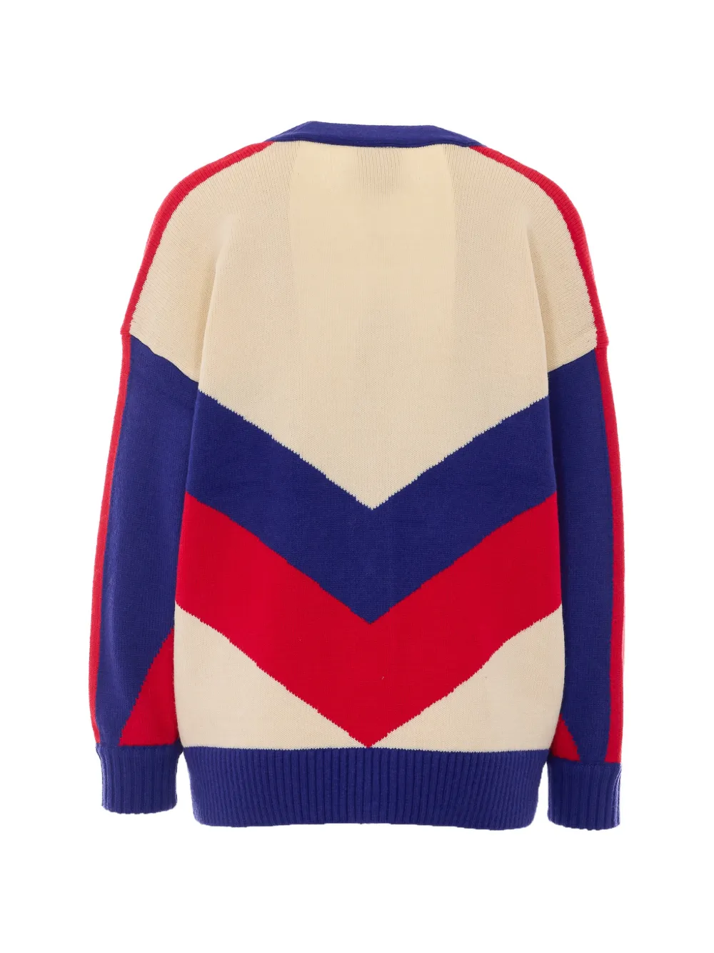 FARM Rio floral-embroidered colour-block cardigan Beige
