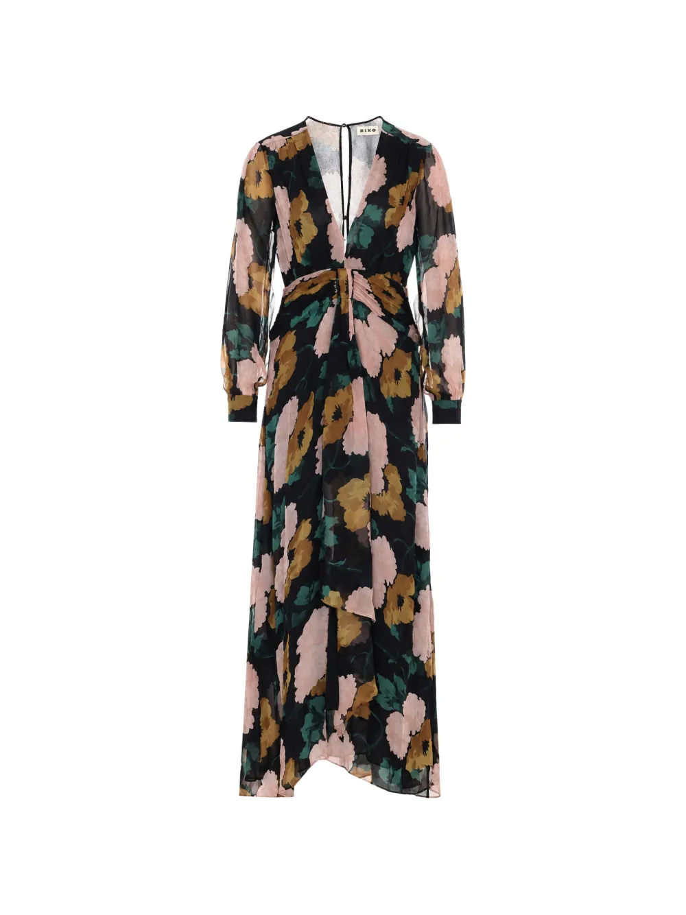 Rixo London Floral-print Pleated Dress In Multi