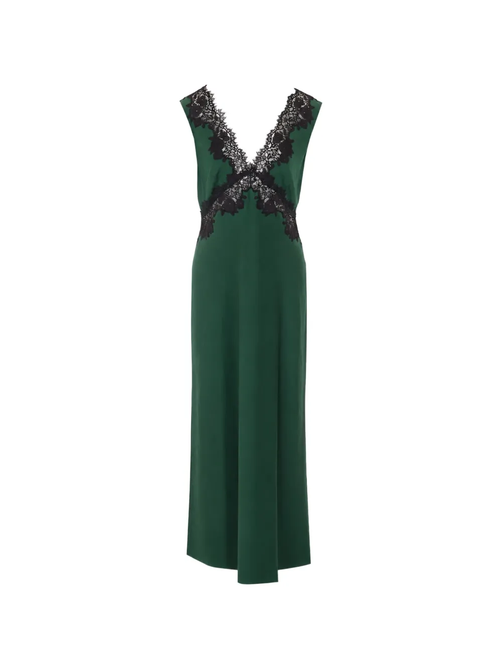 Rixo Lysandra lace-trim V-neck midi dress - Vert Rixo Lysandra lace-trim V-neck midi dress - Vert