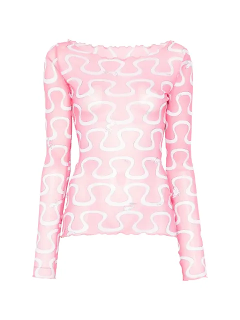 PUCCI print tulle top