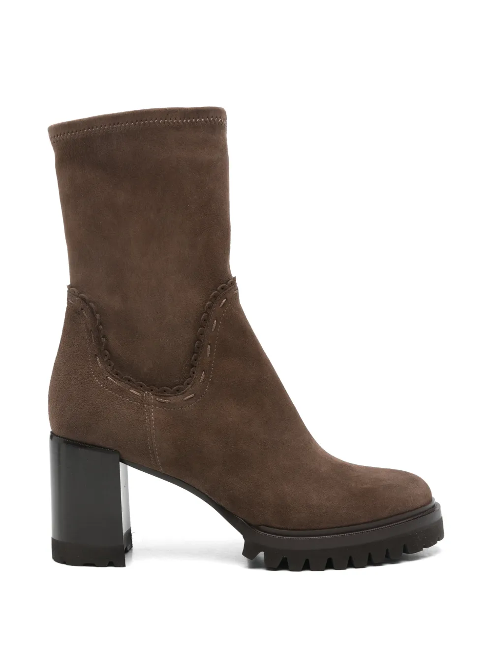 TRUMAN´S scalloped-trim leather ankle boots