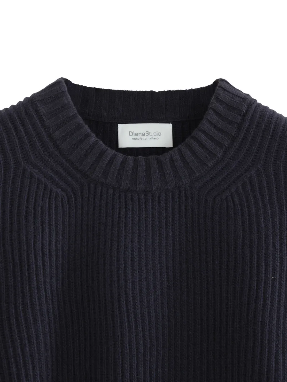 Diana Studio ribbed-knit crew-neck sweater Blauw
