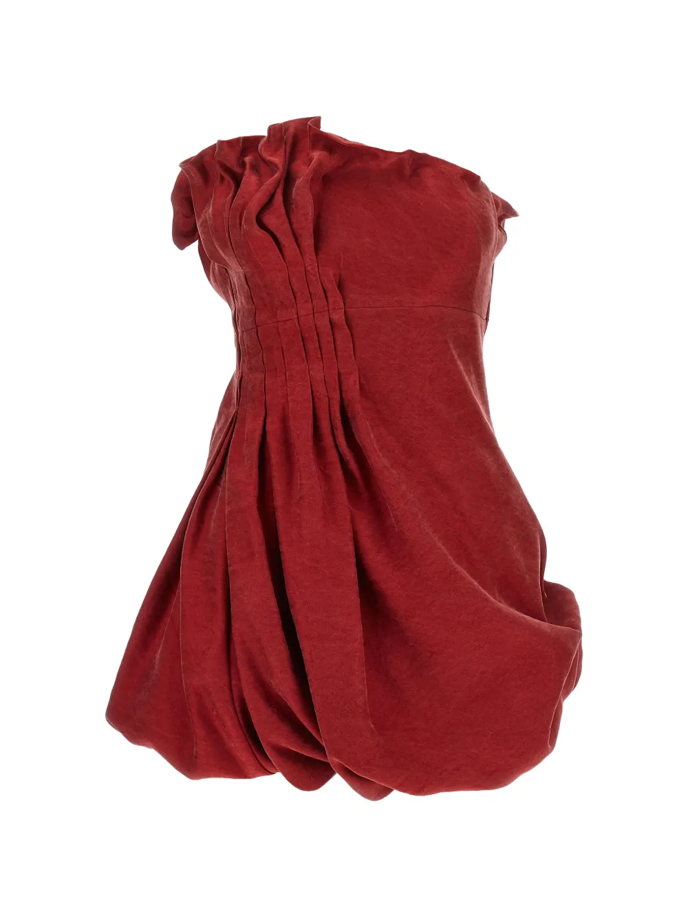 Magda Butrym pleated asymmetrical mini dress - Rosso