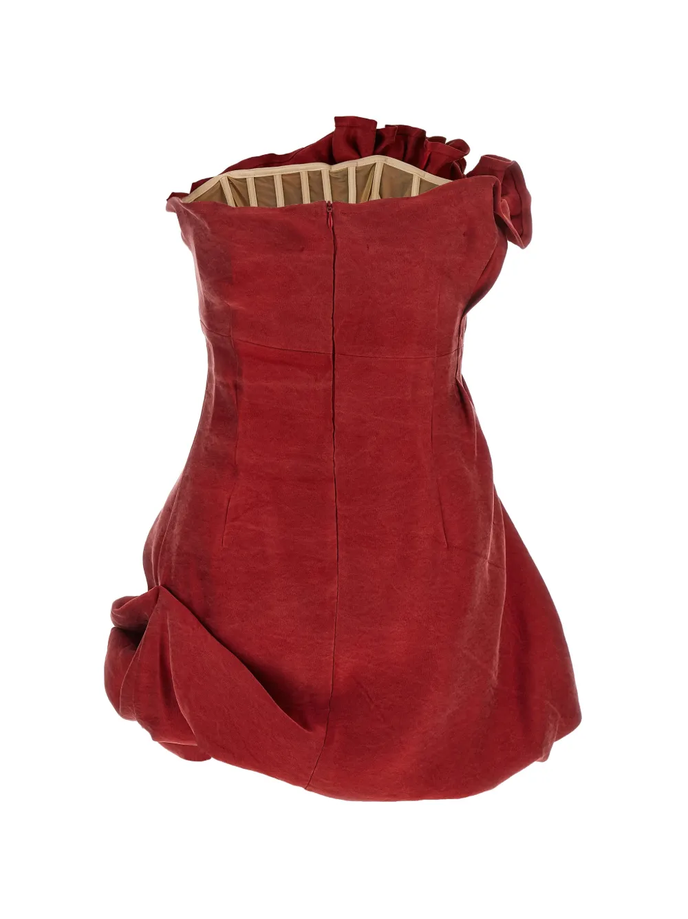 Magda Butrym Geplooide asymmetrische mini-jurk Rood